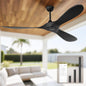 52 Inch Ceiling Fan Without Lights, Walnut Finish | Outdoor Ceiling Fan with Remote, 6-Speed Adjustable Reversible DC Motor for Patio & Living Room