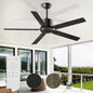 BECLOG Ceiling Fan 60" Outdoor/Indoor, Ceiling Fans with Remote Control with 6 Speeds Reversible DC Motor, Ceiling Fans No Lights Modern Black for Patios, Farmhouse, Kitchen, Living Room, Bedroom